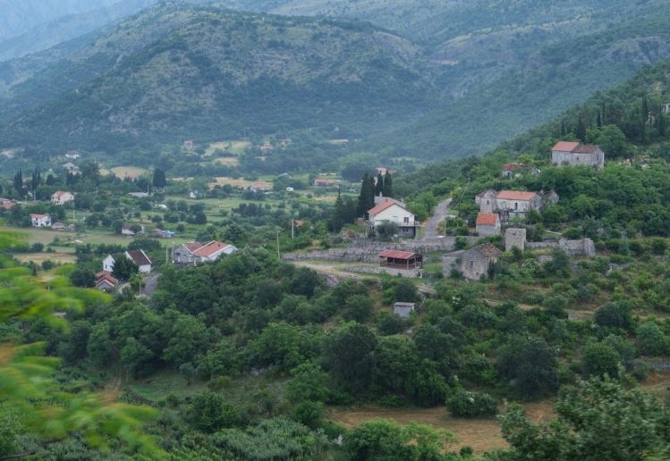 a small village nestled in the middle of a valley